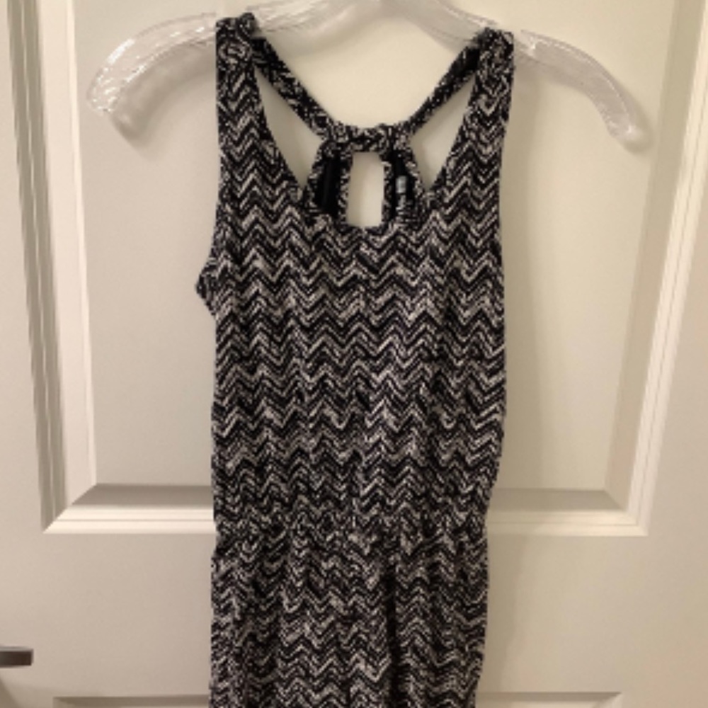 Old Navy 8Y Black/Cream Tribal Racer back cutout Boho Romper